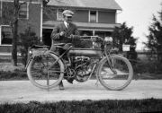 Ca. 1912 Flying Merkel..The gentleman with the glasses is believed to be Henry Raasch, a resident of Milwaukee, Wisconsin, USA.Courtesy of Karl Bandow, Milwaukee, Wisconsin.